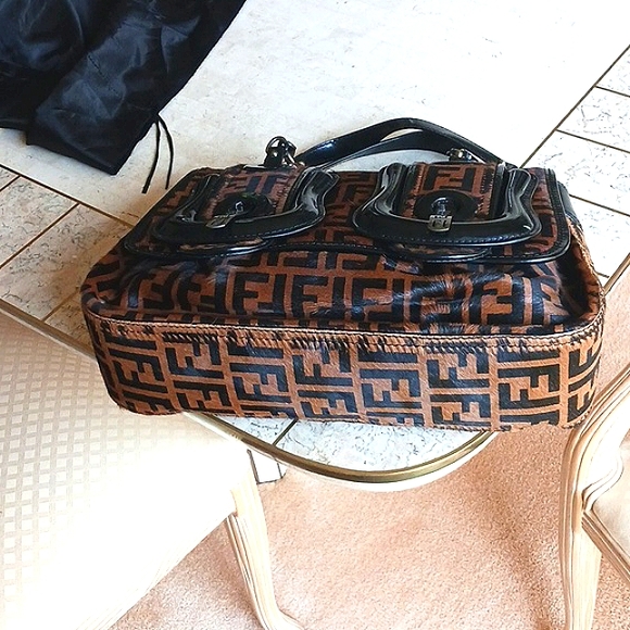 FENDI - Zucca Print calf/pony hair bag,Authentic, BRAND NEW-Vintage - Picture 14 of 16